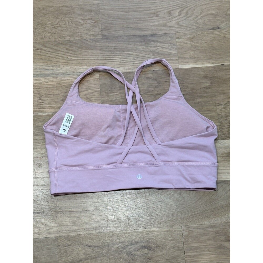 Lululemon Energy Longline Bra Medium Support FUSP Flush Pink Women's Size 14